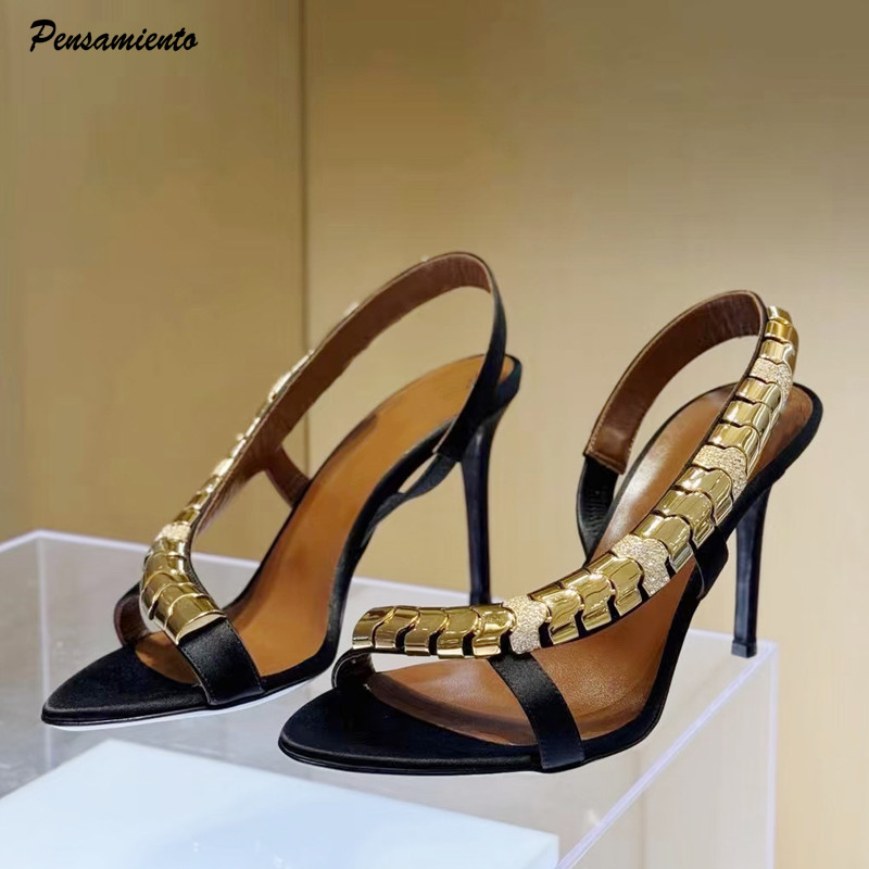 Wedding Super - Luxury Rhinestones Sequined Satin Women Gladiator