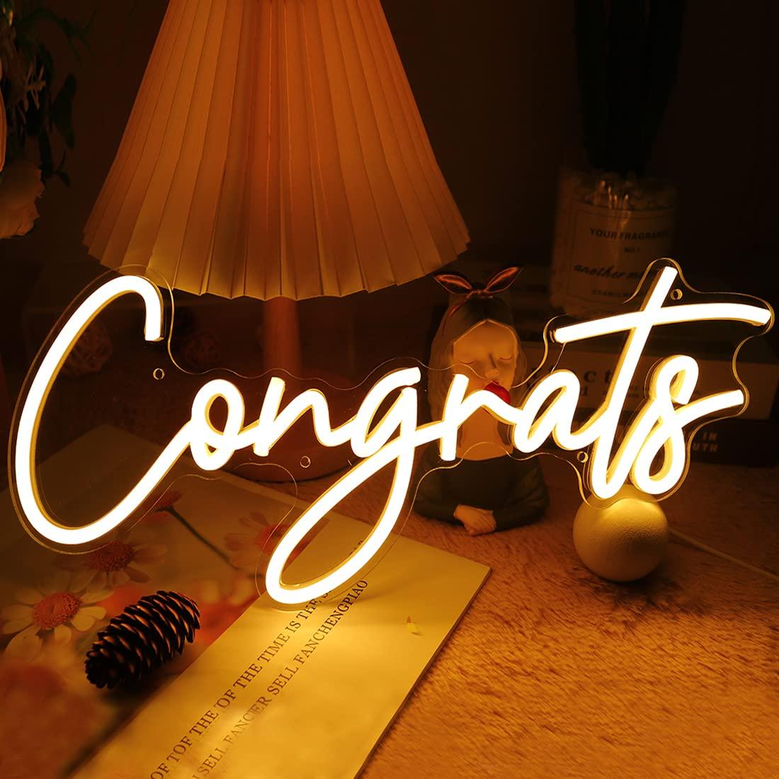 Wedding Led - Congrats Neon Sign USB Dimmable LED
