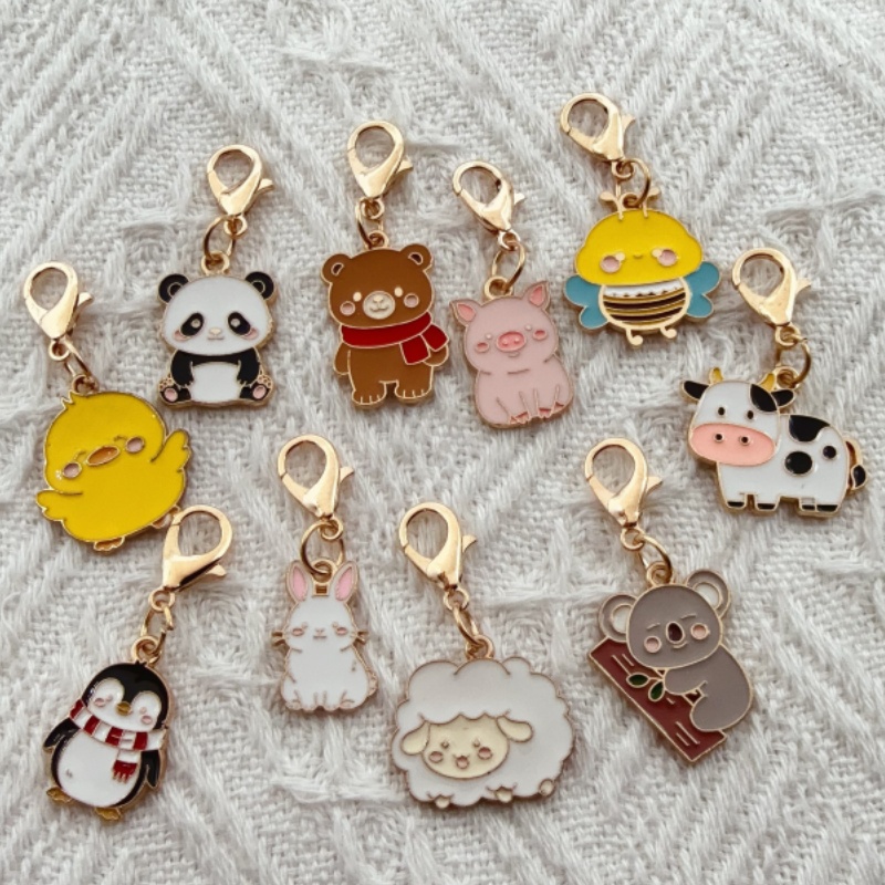 Wedding Yes - 10pcs alloy drip oil cartoon animal