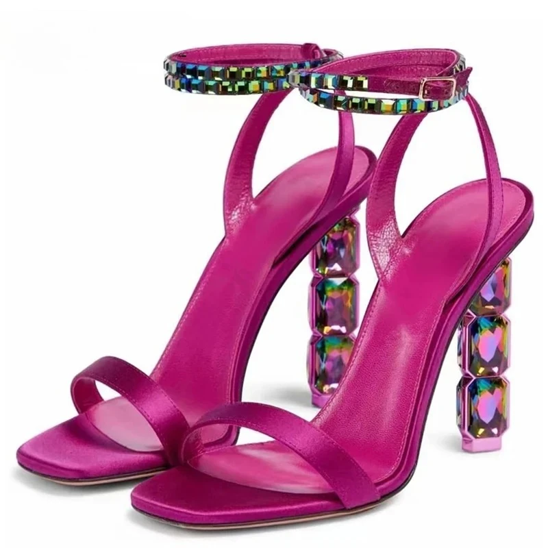 Wedding Super - Aneikeh Sexy Sparkly Stacked Crystal Heel