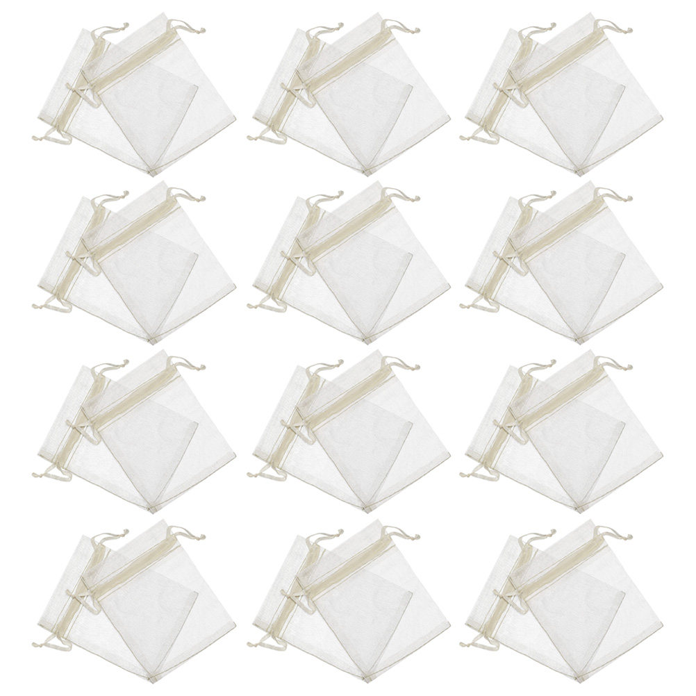 Wedding Supply In Bulk - 100Pcs Clear Sheer Organza Drawstring Bags