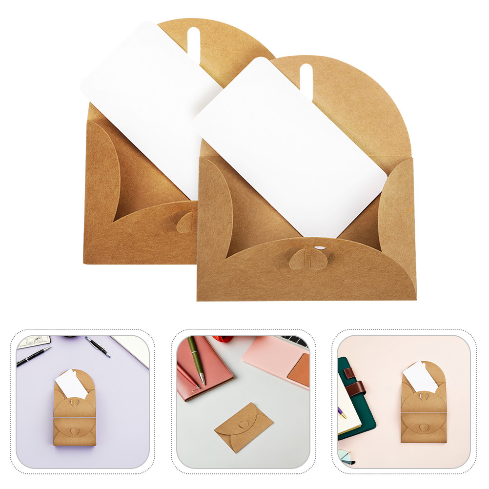 Wedding Envelopes - 30Sets Mini Kraft Envelopes Heart Closure