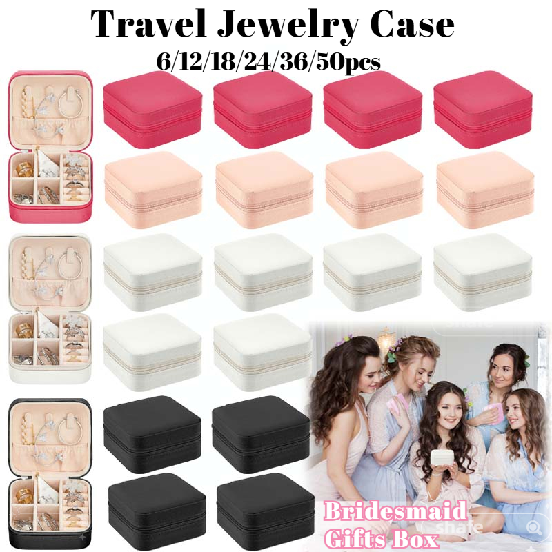 Wedding Supply List - 6-50pcs Travel Jewelry Case Bridesmaid Gifts