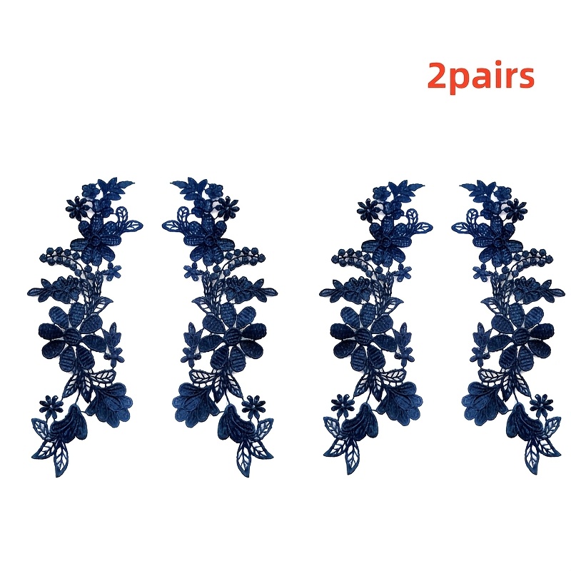 Wedding Dress Supply - 2 Pairs High-quality Floral Lace Decorations,