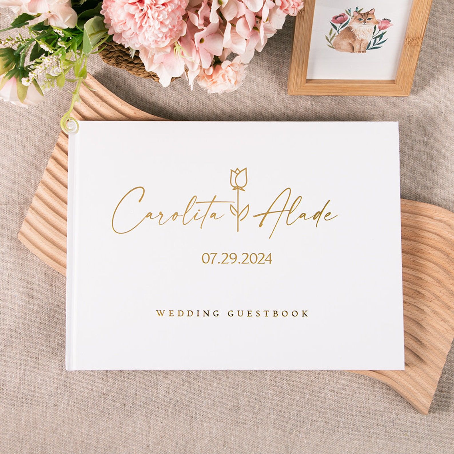 Wedding Supply List - Custom Wedding Guestbook Personalized Guest Book