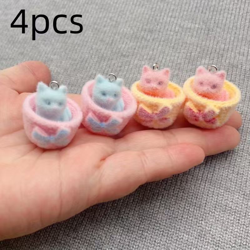 4pcs 3D plush resin cat pendan - Wedding Yes recension och pris