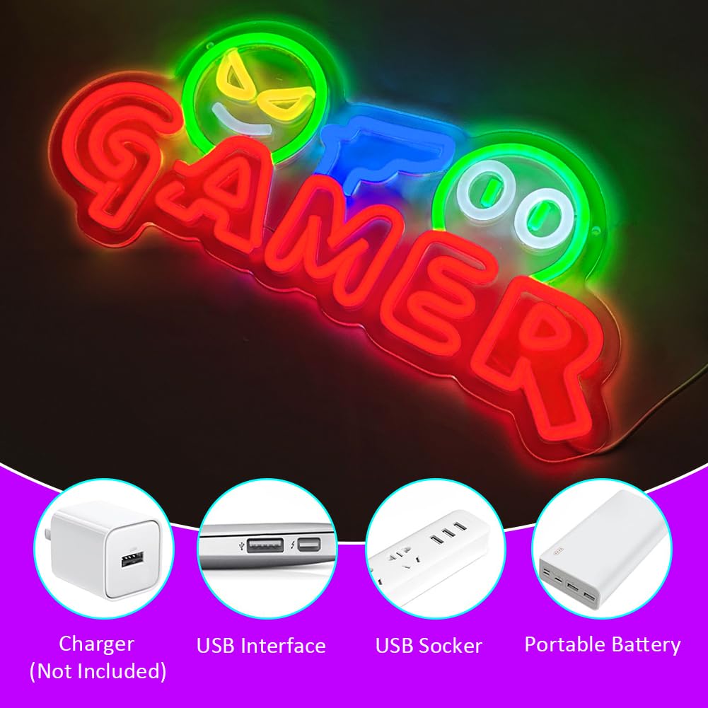 Gamer Neon Sign LED Wall Light - Wedding Led recension och pris