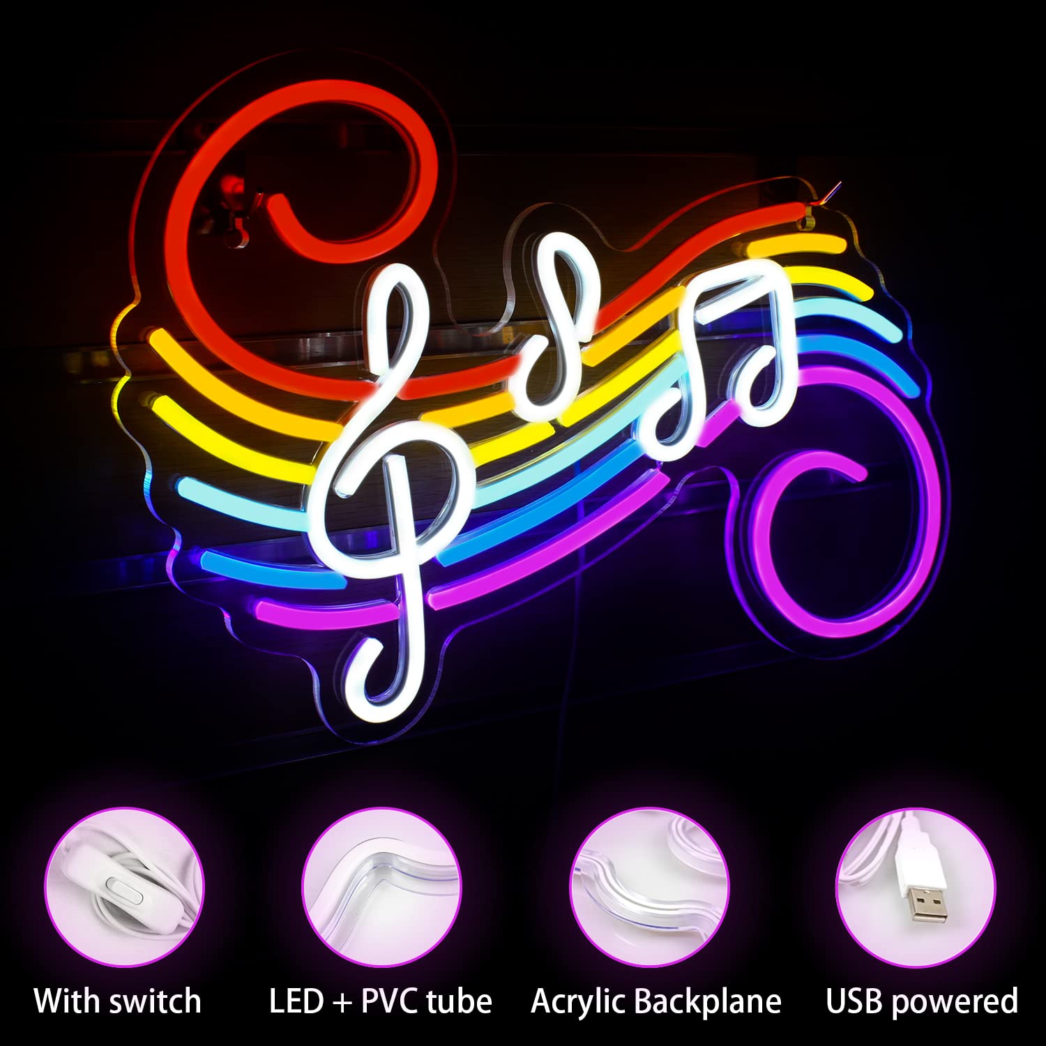 Music Notes Neon Sign Customiz - Wedding Led recension och pris