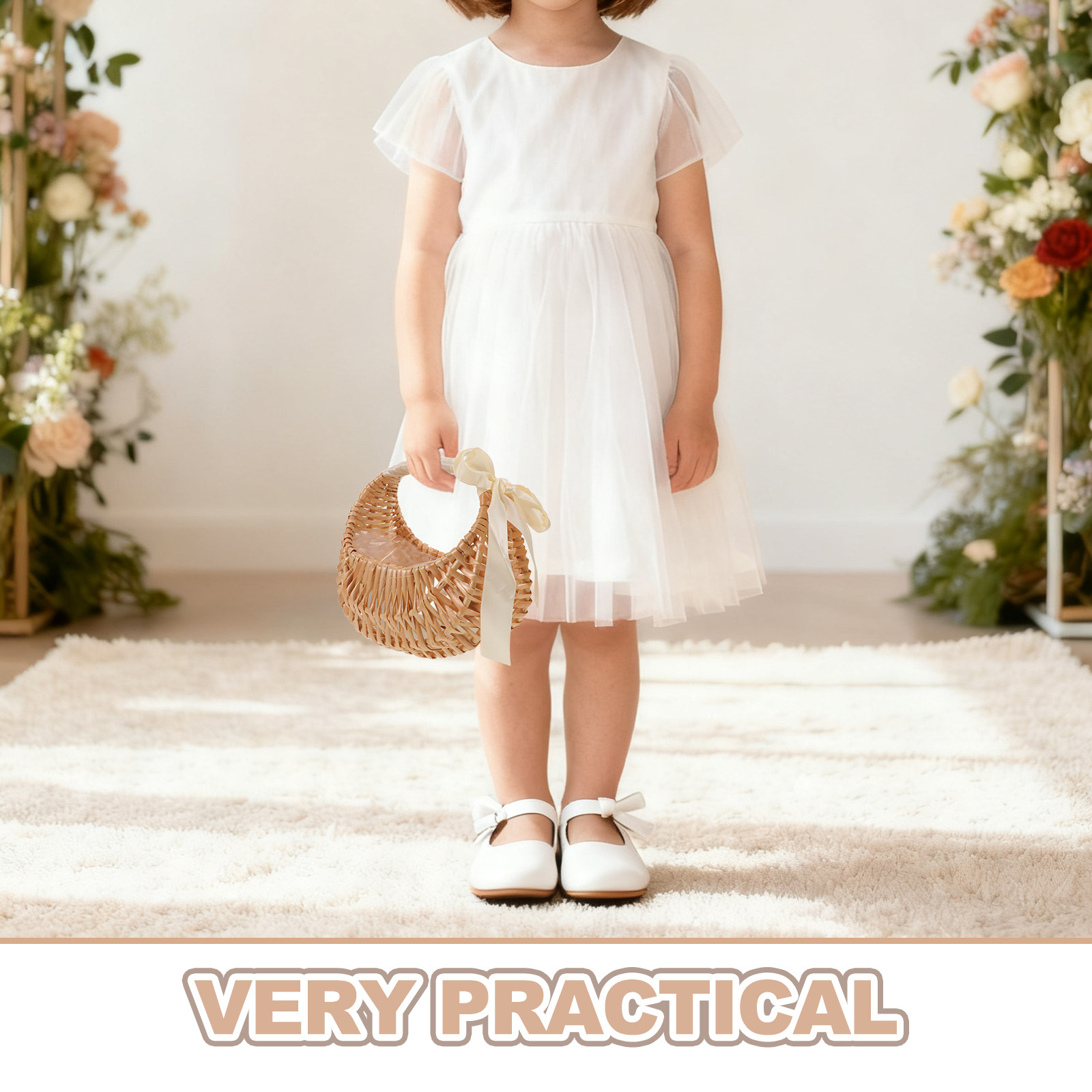 Flower Girl Basket Handmade Wo - Wedding Ceremony Supply recension och pris