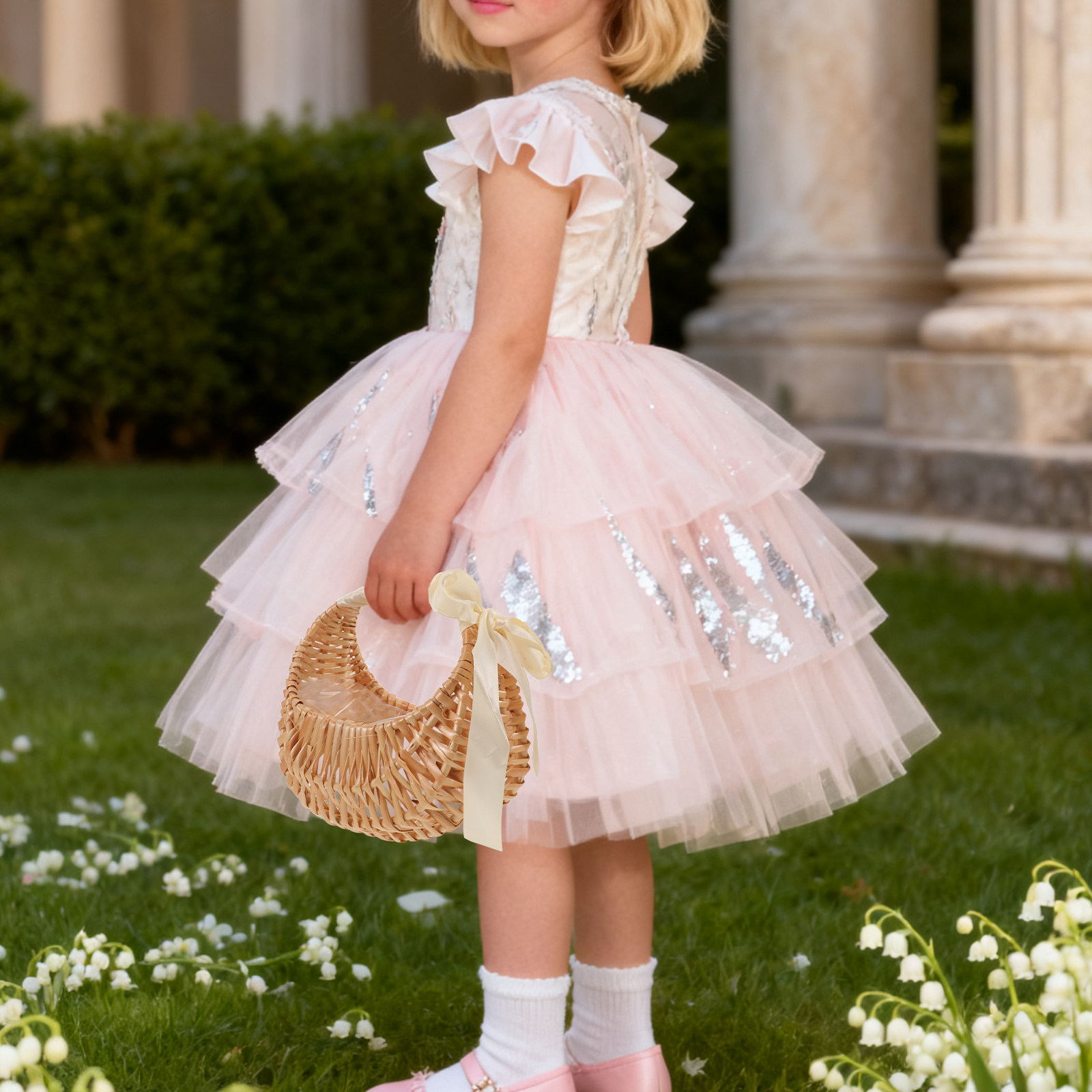 Flower Girl Basket Handmade Wo - Wedding Ceremony Supply recension och pris