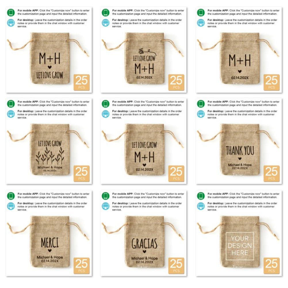 25PCS-Personalized Burlap Wedd - Wedding Supply List recension och pris