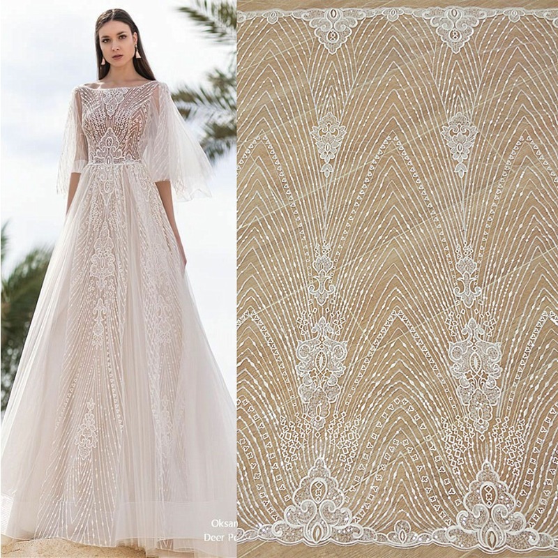 New Striped Lace Embroidery Se - Wedding Dress Supply recension och pris