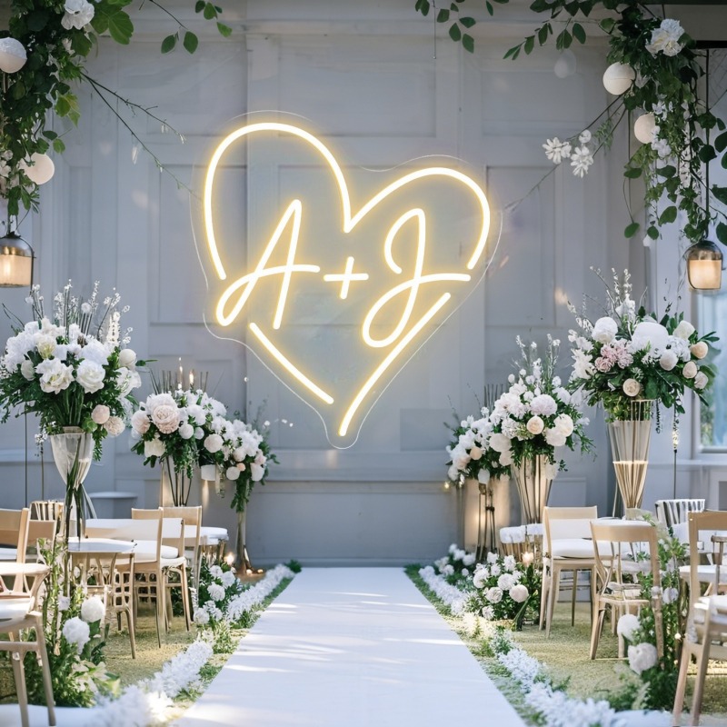 Custom Initials Heart LED Neon - Wedding Led recension och pris