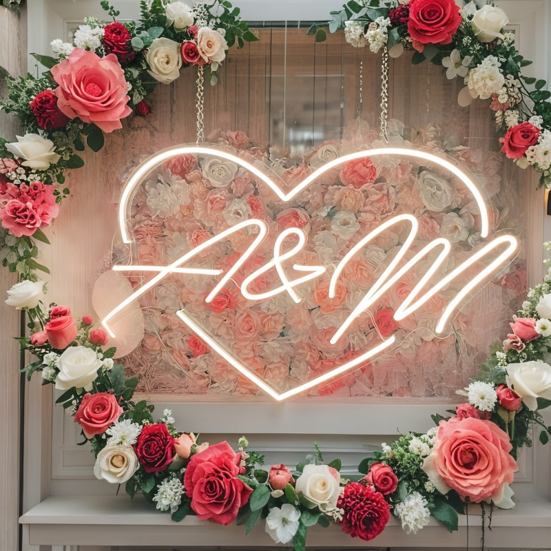 Custom Initials Heart LED Neon - Wedding Led recension och pris