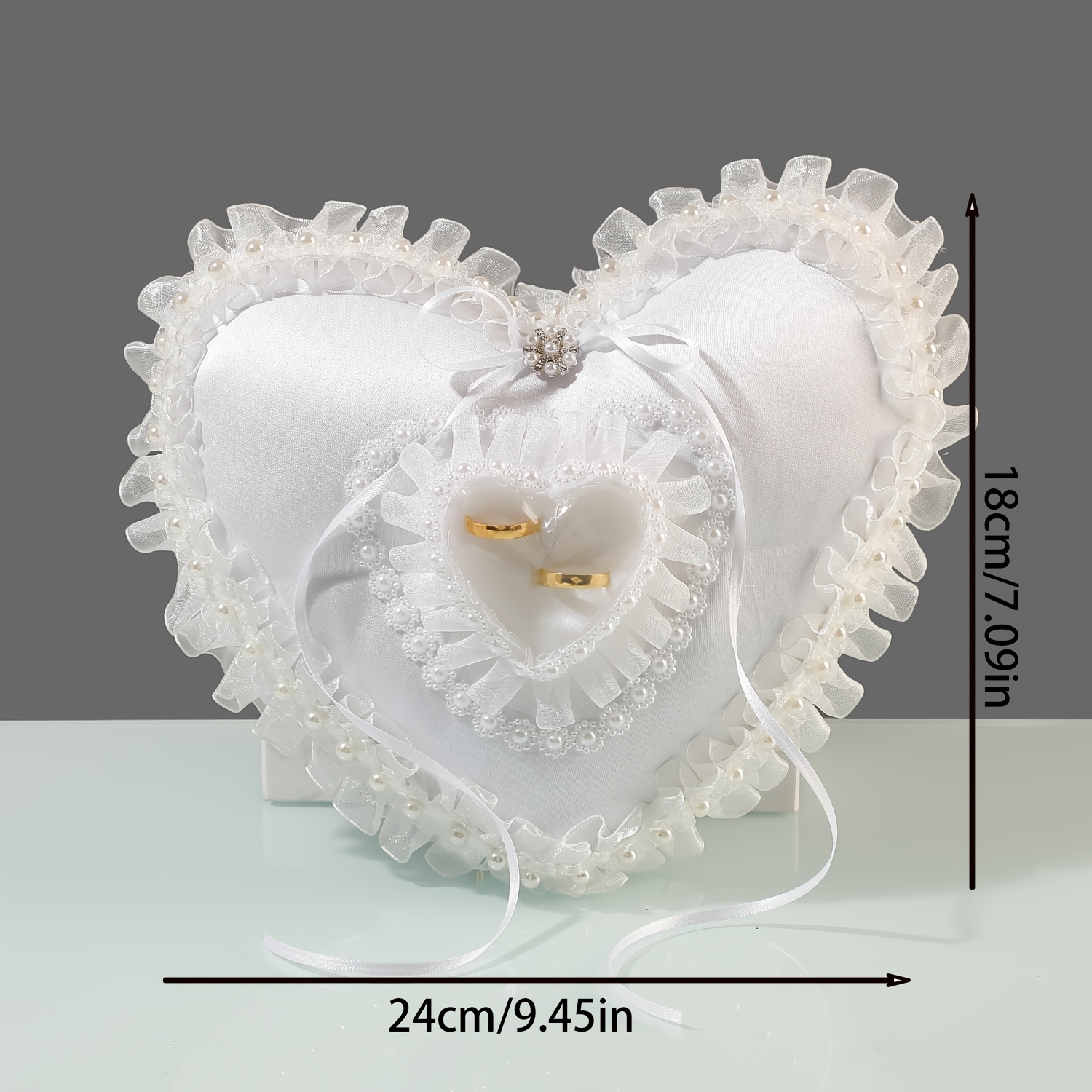White Heart Shaped Wedding Rin - Wedding Ceremony Supply recension och pris