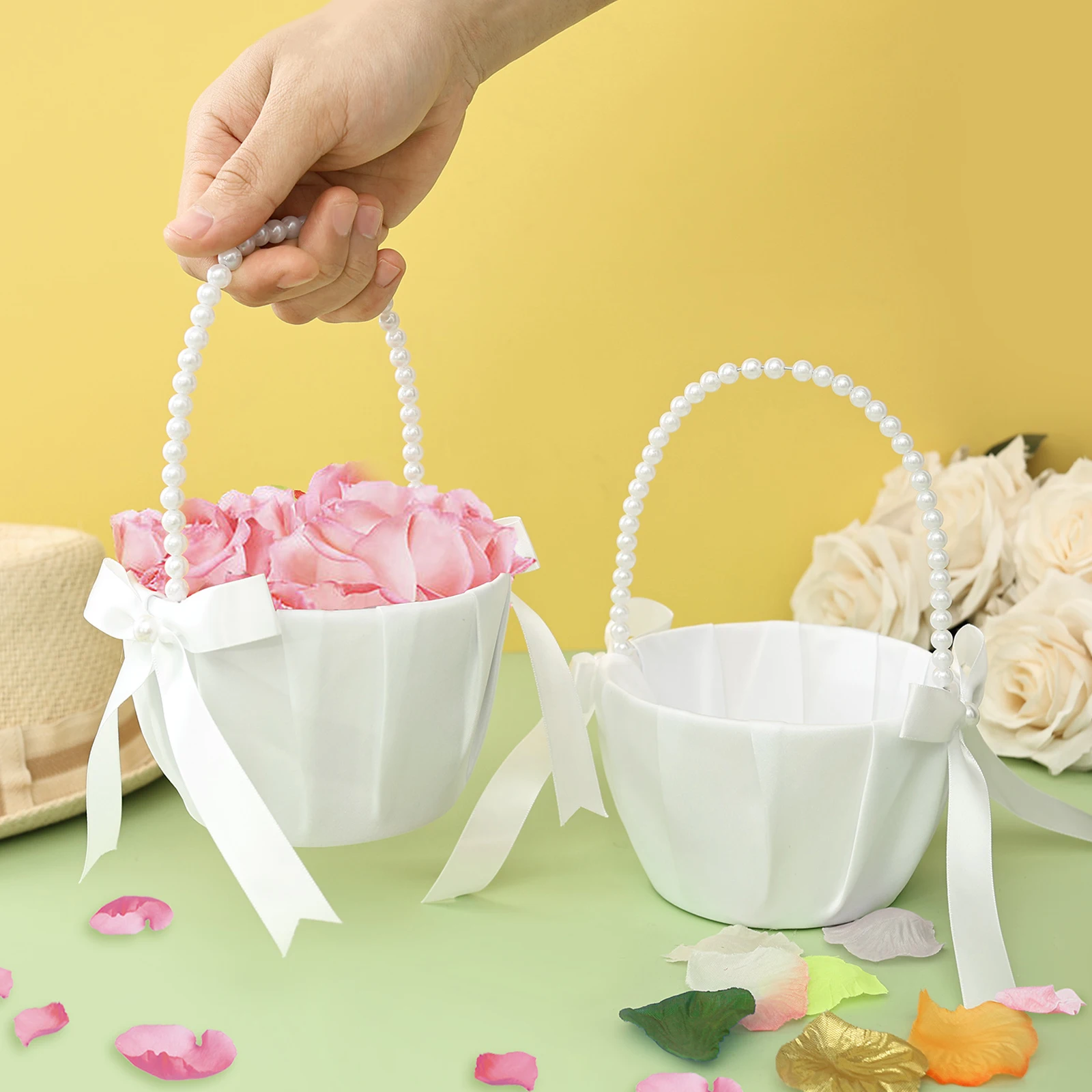 2Pcs Wedding Flower Girl Baske - Wedding Ceremony Supply recension och pris