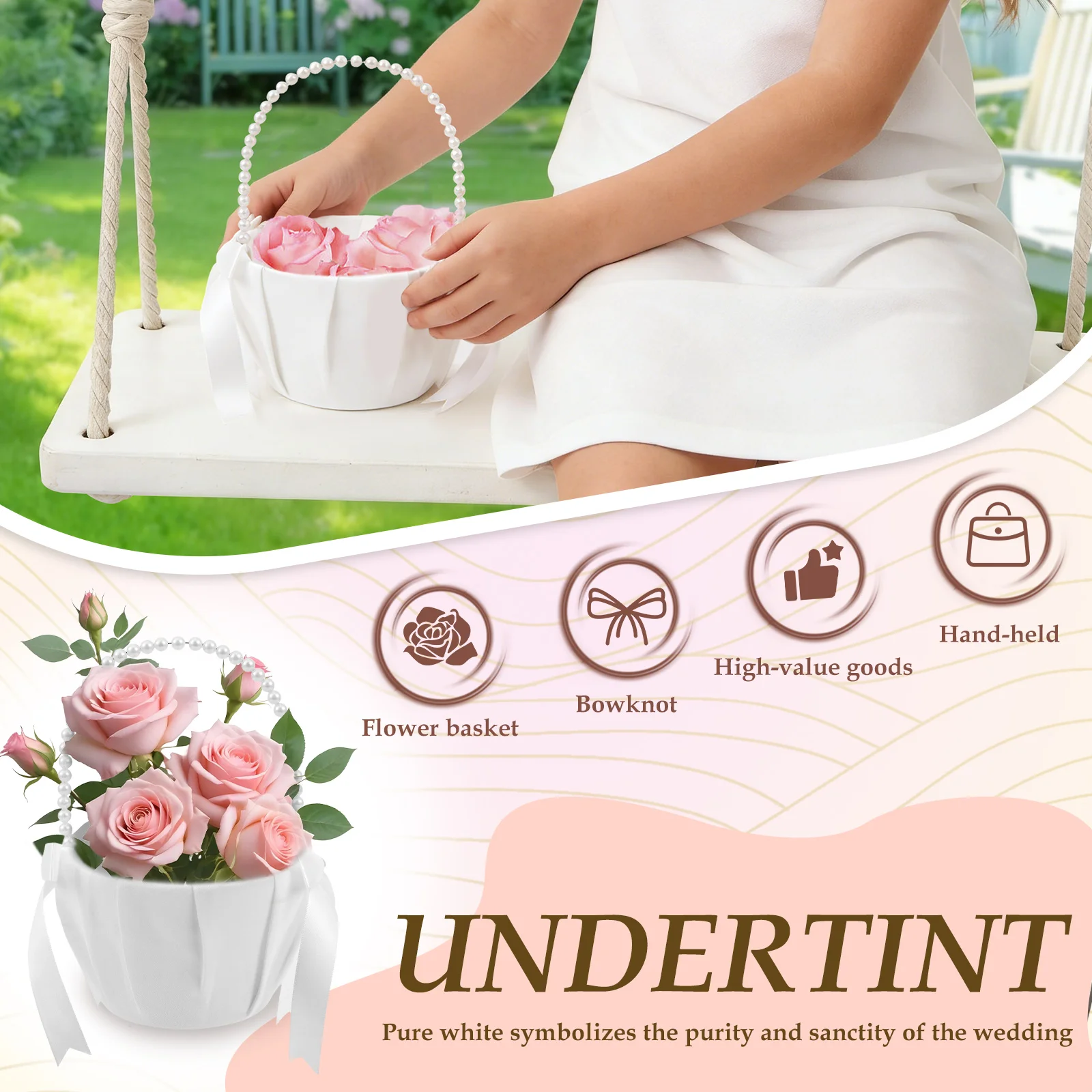 2Pcs Wedding Flower Girl Baske - Wedding Ceremony Supply recension och pris