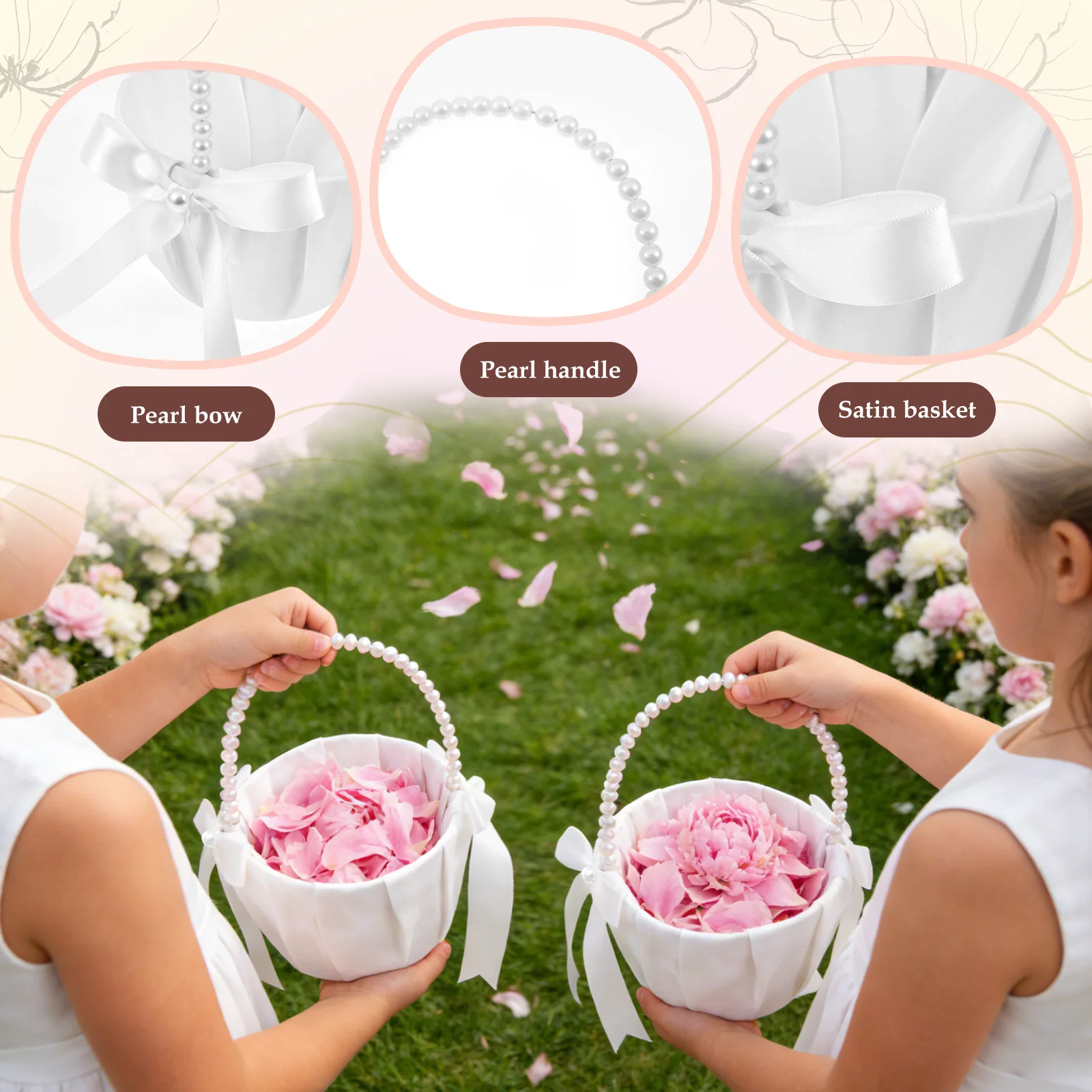 2Pcs Wedding Flower Girl Baske - Wedding Ceremony Supply recension och pris
