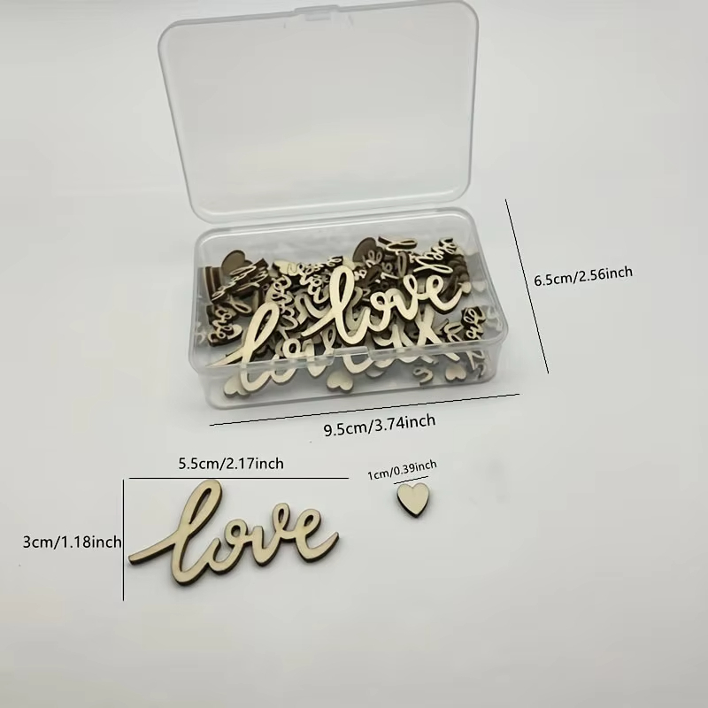 Box Set Of 120pcs Wooden Love  - Wedding Ceremony Supply recension och pris