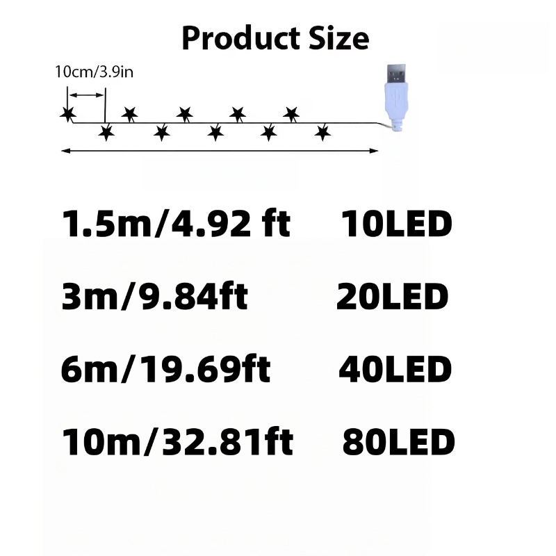 10/20/40/80 LED Star String Li - Wedding Power Supply recension och pris