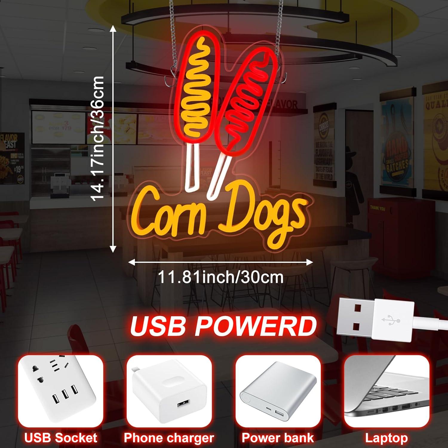 Corn Dog Neon Sign Snack USB D - Wedding Led recension och pris