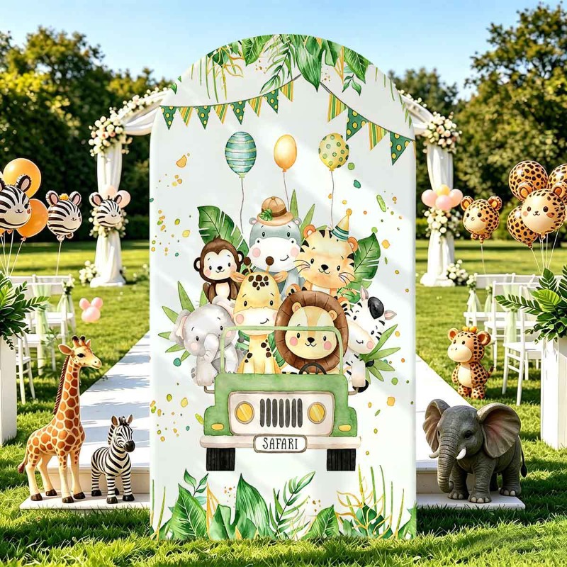 Jungle Safari Party Arch Backd - Photo Booth Prop recension och pris