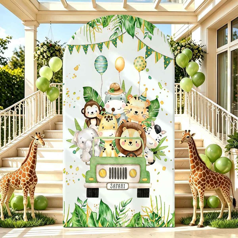 Jungle Safari Party Arch Backd - Photo Booth Prop recension och pris